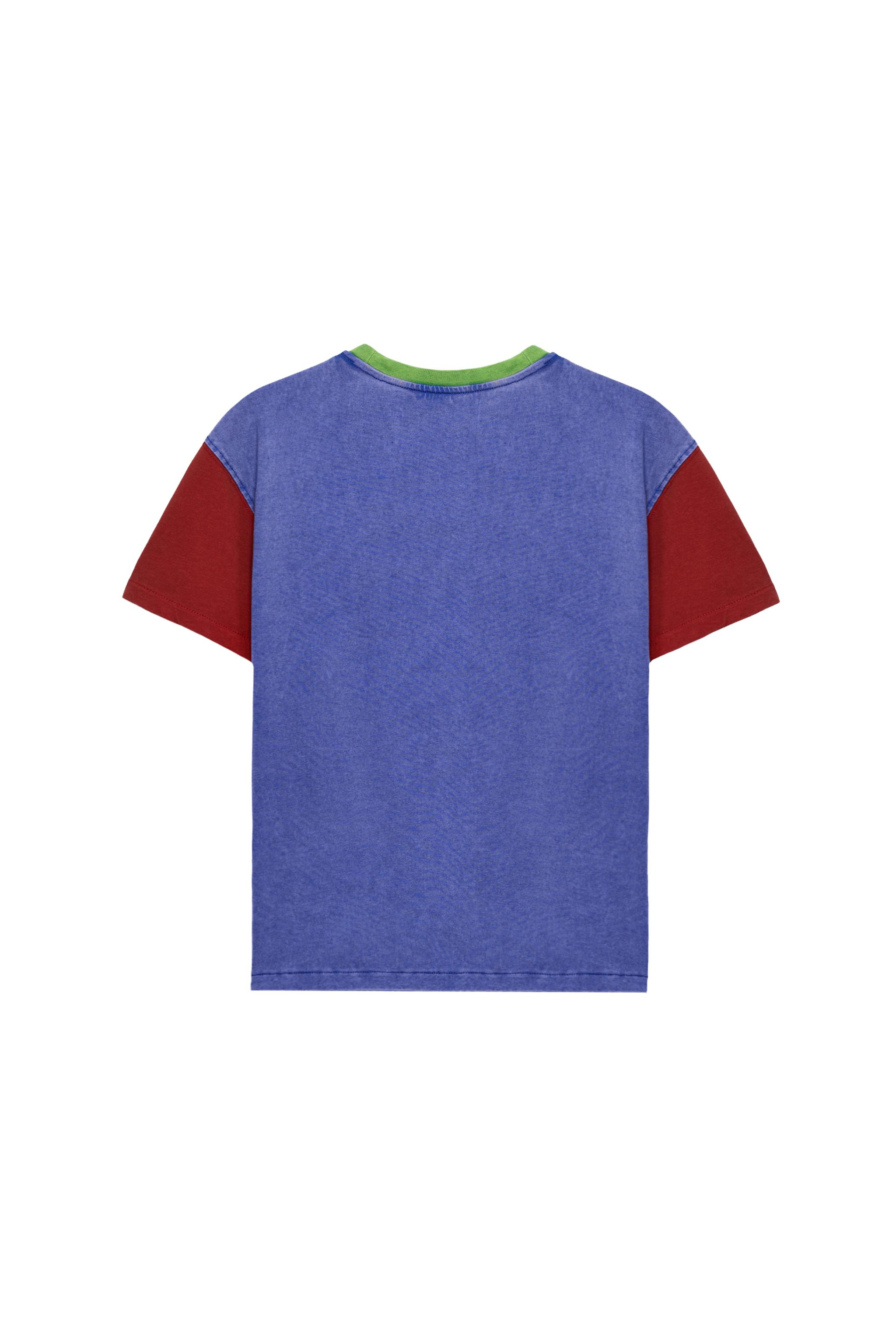 SLIM CROPPED COLOR BLOCK T-SHIRT